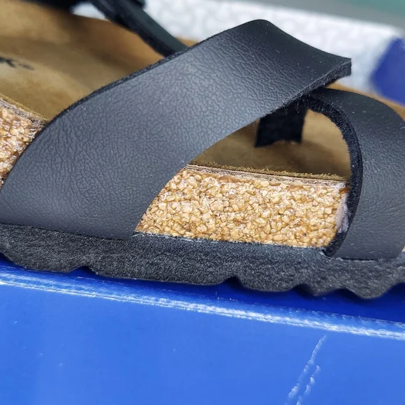 Birkenstock Black Leather Sandals Women Size 11 (EU 42) Or Men's Size 9 NWT - Picture 7 of 16
